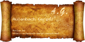 Aulenbach Gergő névjegykártya